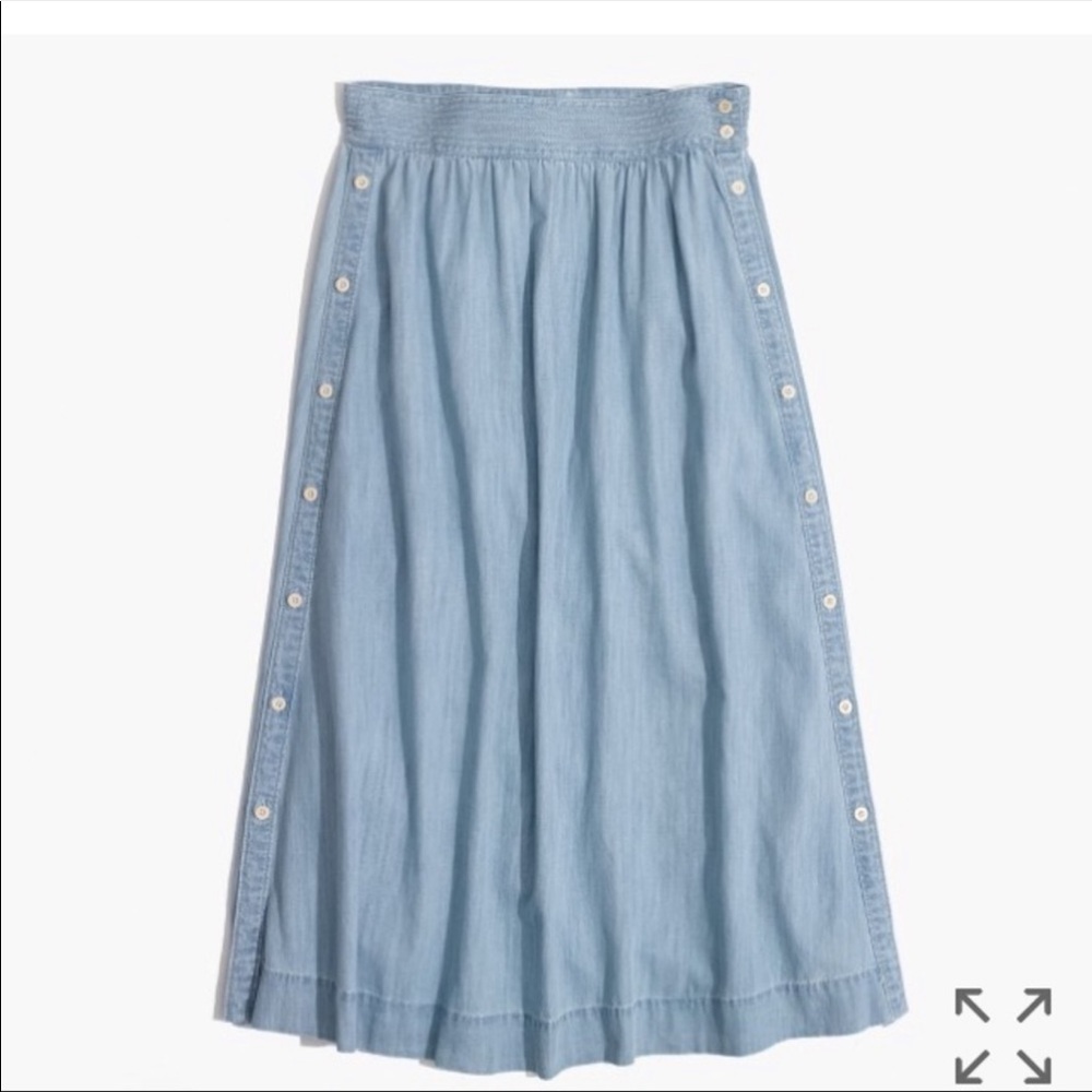 Madewell indigo side button skirt